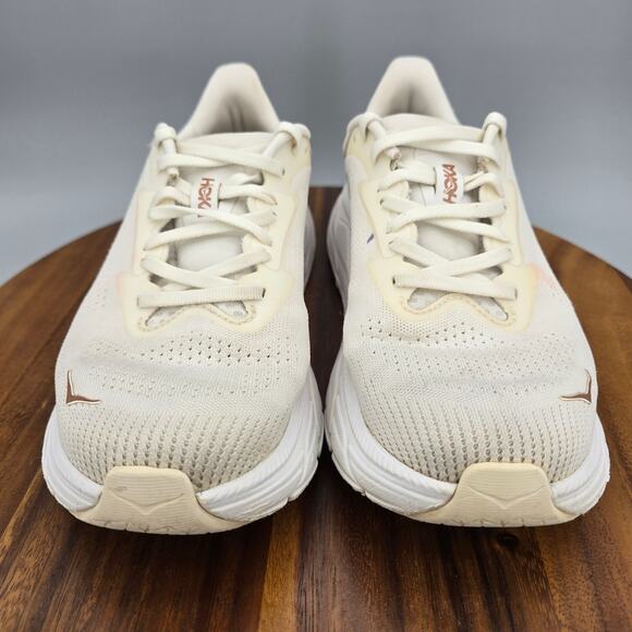 Hoka One One Arahi 7 Shoes Womens 8.5B White Rose Gold Athletic Running Sneakers - Picture 2 of 12